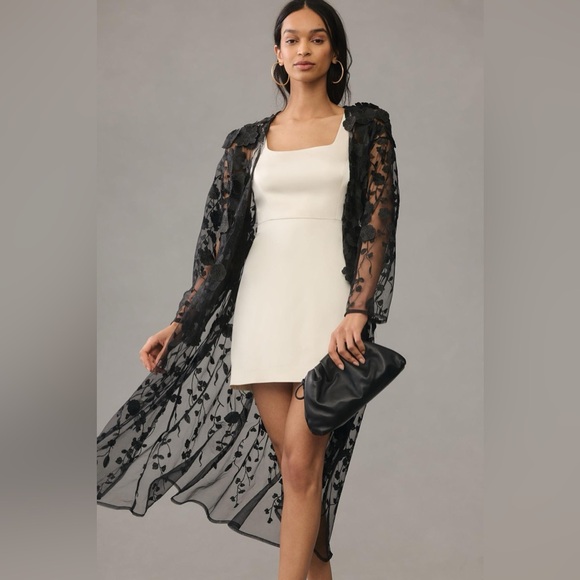 RARE Anthropologie Maeve 3D Floral Appliqué Kimono - Picture 2 of 5